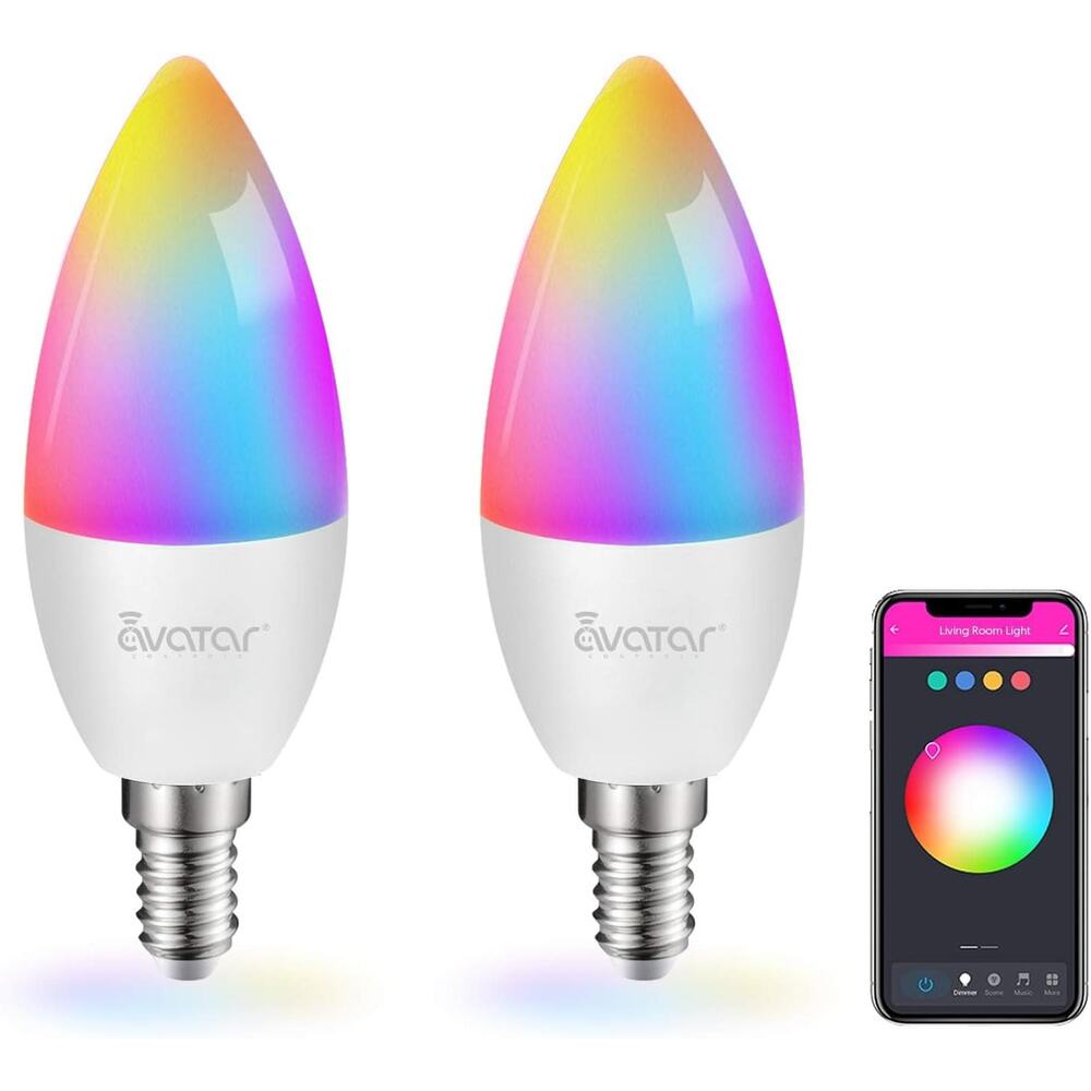 Avatar 2 Pack E12 LED Light Bulb Work w/Google Siri Alexa Light Bulb 5W Type B